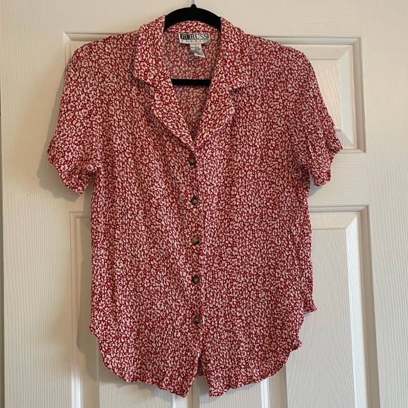 Vintage Russ Floral Matching Button up short sleeve blouse and midi maxi skirt - Picture 3 of 11